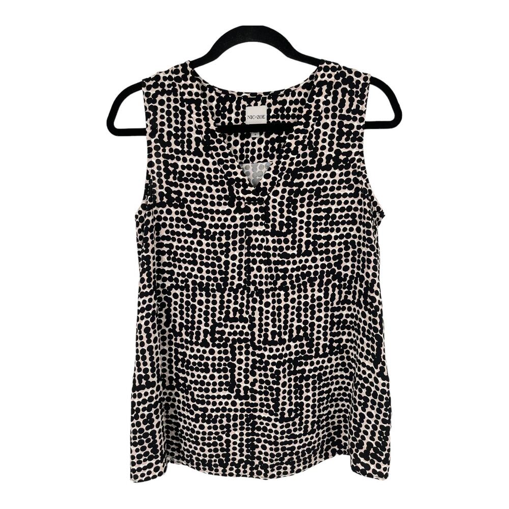 Nic + Zoe Top Daydream tank black tan Small S